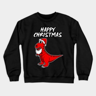 Christmas Dinosaur T-Rex Santa Hat Funny Xmas 2021 Crewneck Sweatshirt